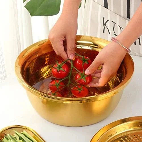 3 pieces/set Strainer Set Stainless Steel Vegetable Slicer Fruit Potato 07FC0E-D4 - KOEEK [8]