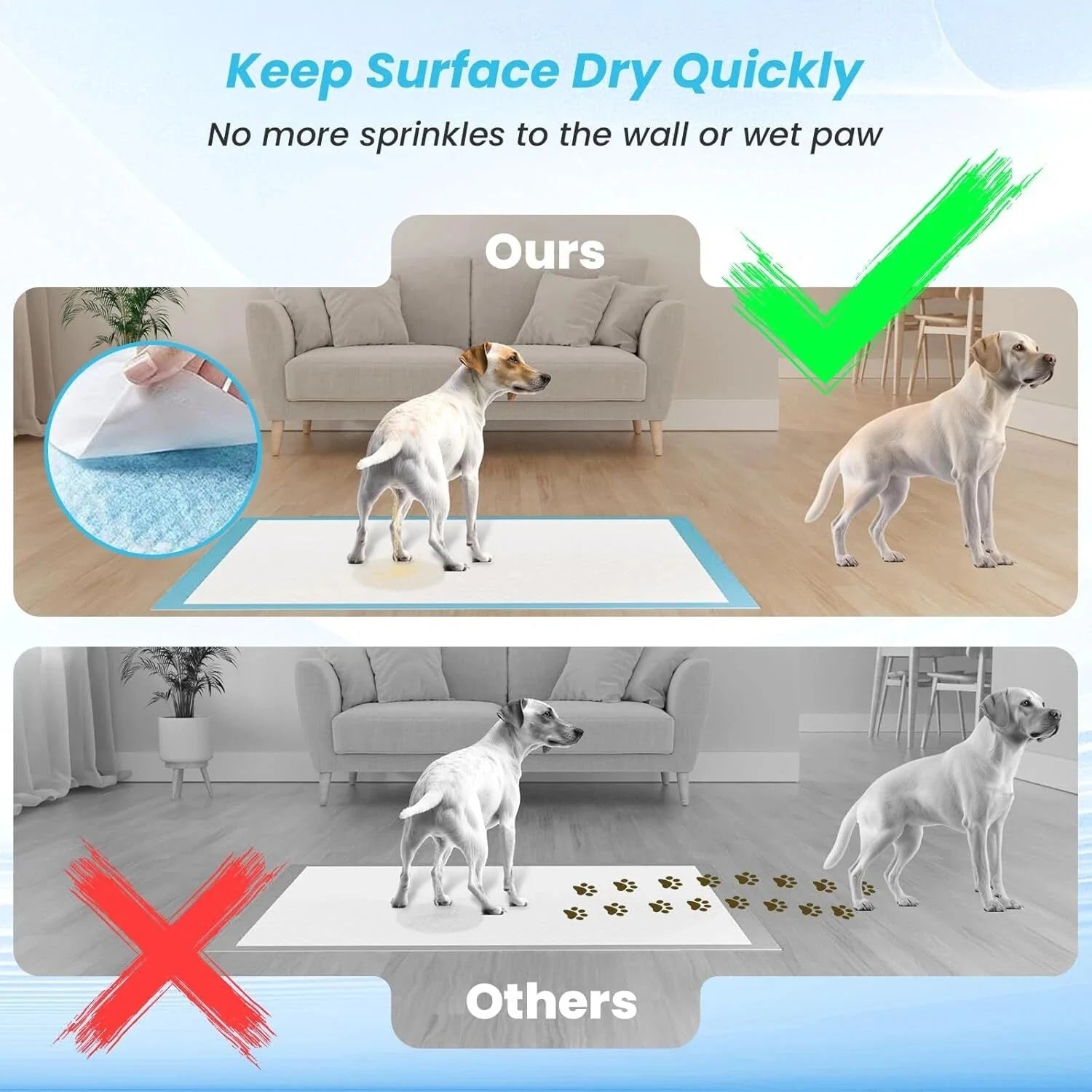 40PCS Extra Large Puppy Pads for Dogs, Thickened Disposable  Pee  Pads for Cats 07FC0E-D4 - KOEEK [6]