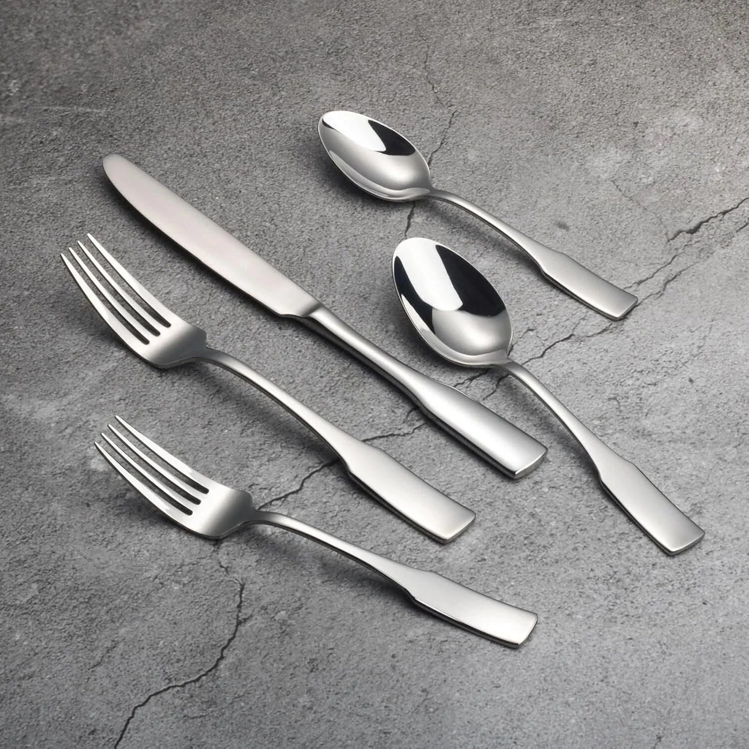 40-Piece Silverware Set,Service for 8,Stainless Steel Flatware Set 07FC0E-D4 - KOEEK [2]