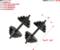 40 lb Dumbbell Set Hand Weights for Strength Training, Gym and Home Workouts 07FC0E-D4 - KOEEK [4]