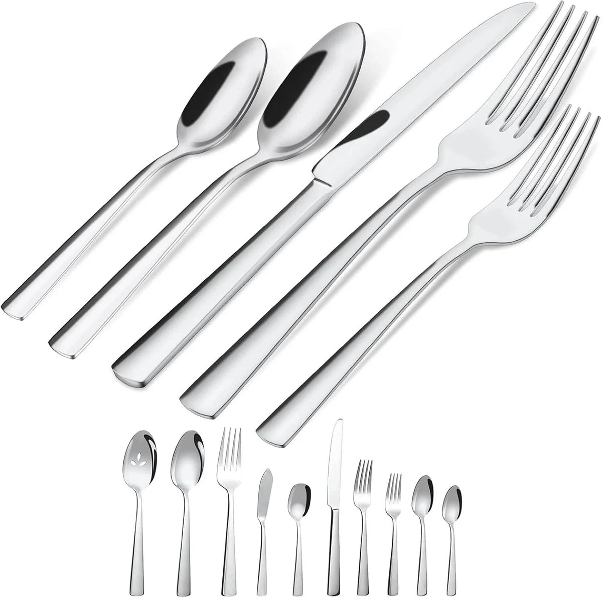 45-piece silverware set (serves 8), rust-resistant, dishwasher safe 07FC0E-D4 - KOEEK [1]