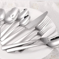 45-piece silverware set (serves 8), rust-resistant, dishwasher safe 07FC0E-D4 - KOEEK [2]