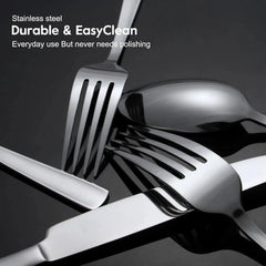 45-piece silverware set (serves 8), rust-resistant, dishwasher safe 07FC0E-D4 - KOEEK [4]