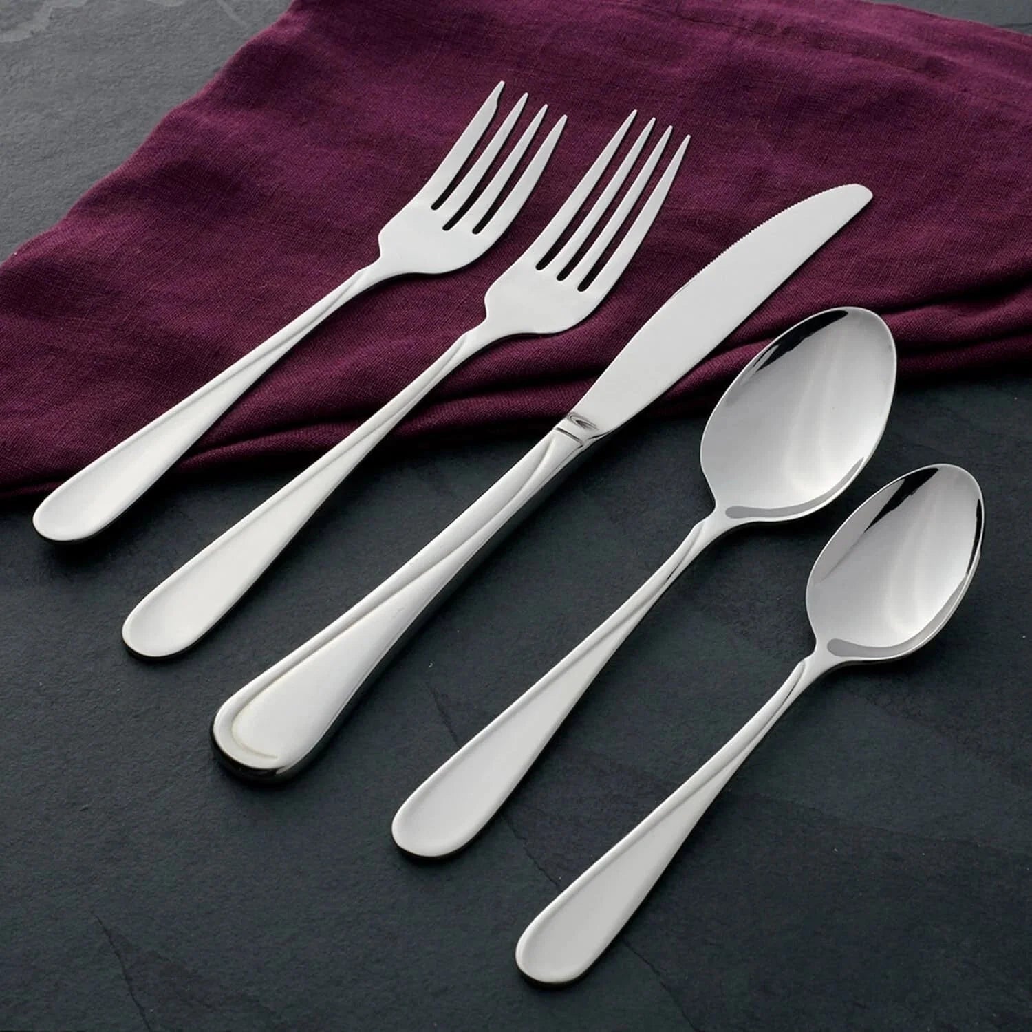 45-piece stainless steel flatware set, service for 8 07FC0E-D4 - KOEEK [6]