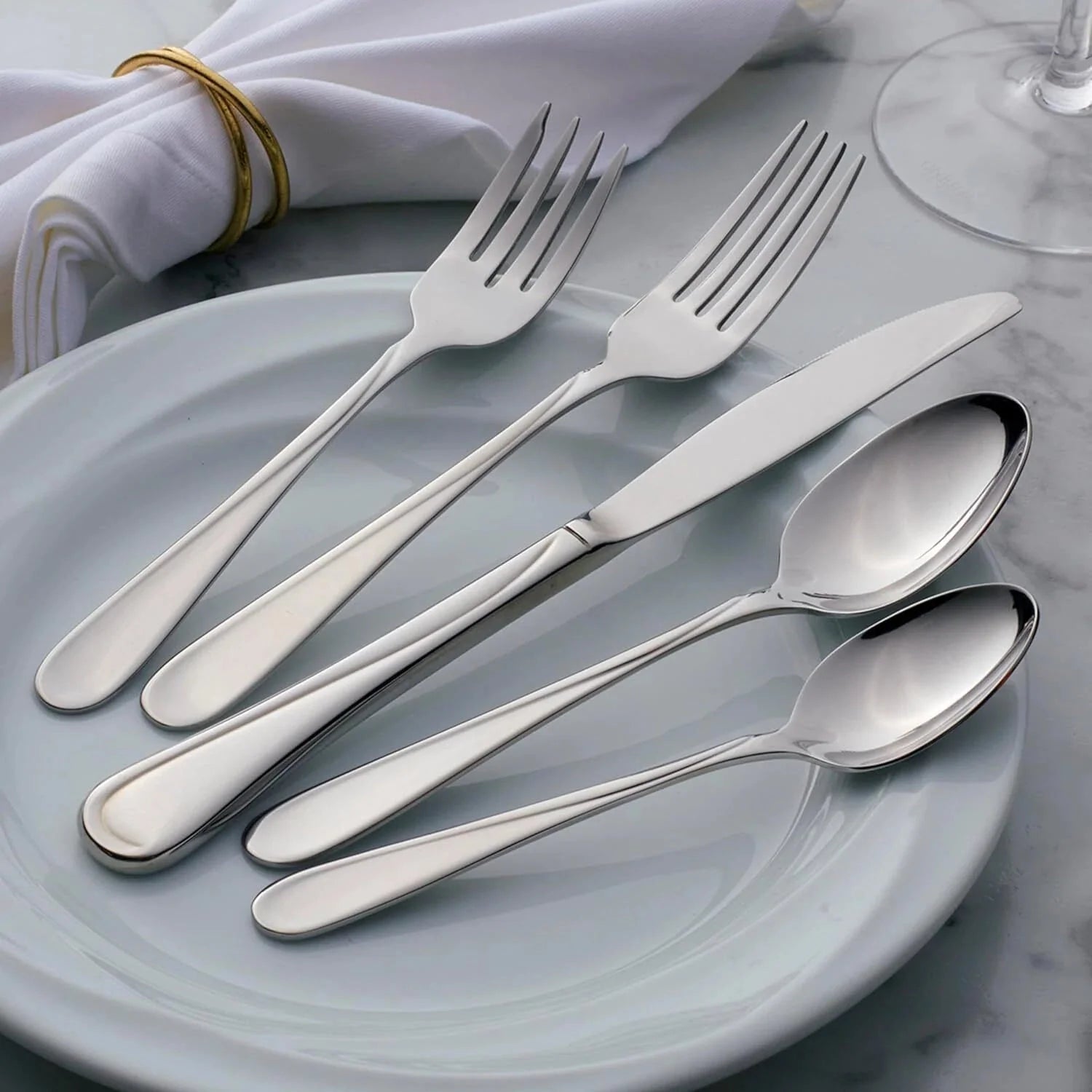 45-piece stainless steel flatware set, service for 8 07FC0E-D4 - KOEEK [7]