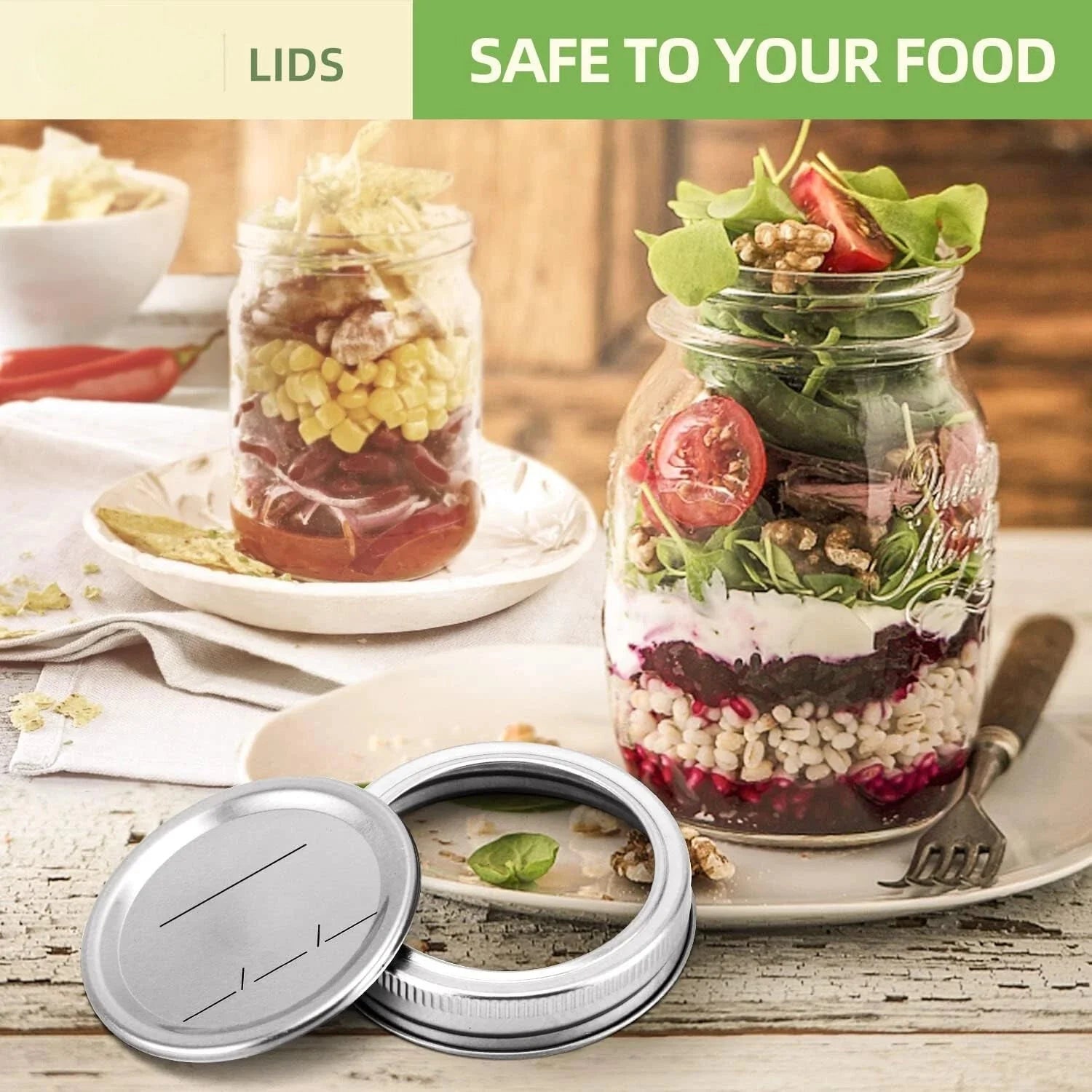 48Pcs Canning Lids with Rings Regular Mouth, Premium Mason Jar Lids Bands/Rings 07FC0E-D4 - KOEEK [5]