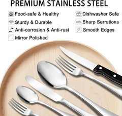 49 Piece Stainless Steel Silverware Set with Flatware Organizer, 8 People 07FC0E-D4 - KOEEK [4]