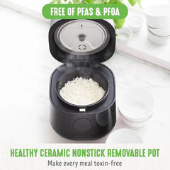 4-Cup Digital Rice Cooker, Removable Ceramic Pot without PFAS and PFOA 07FC0E-D4 - KOEEK [2]
