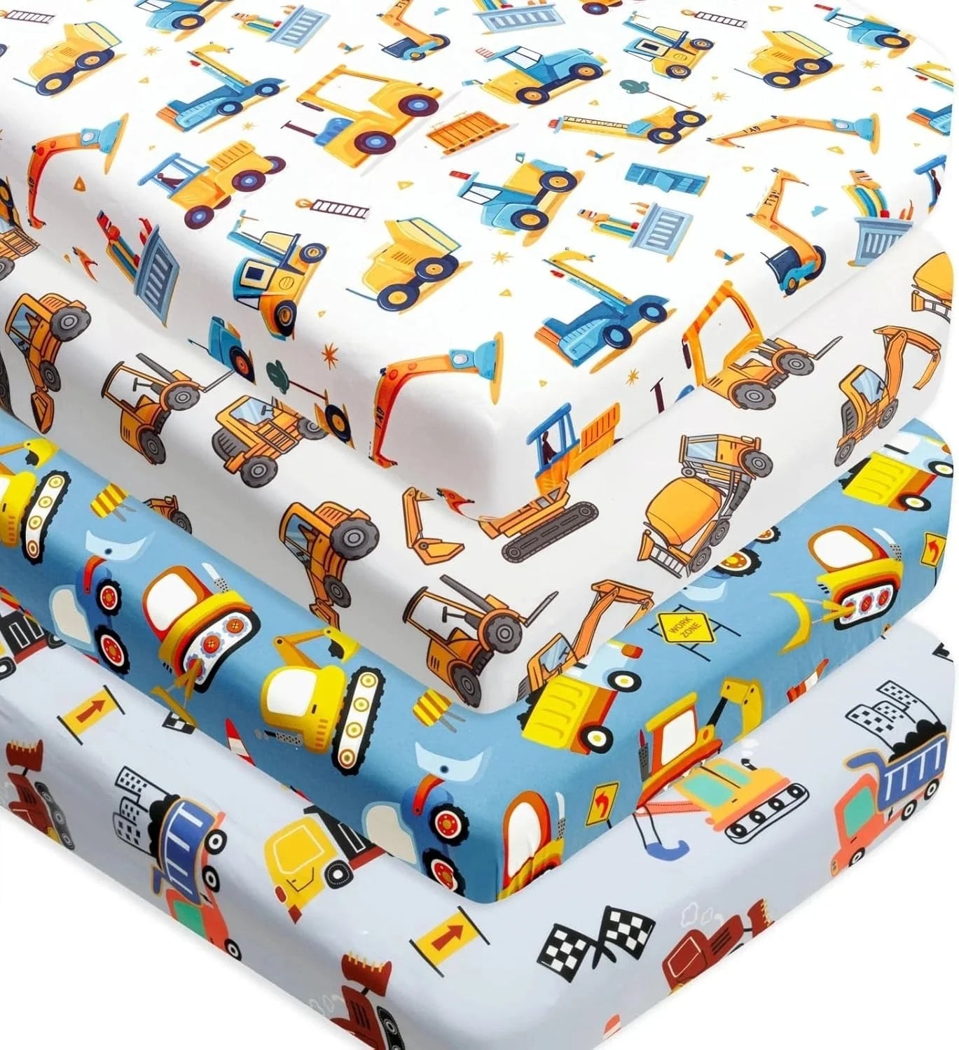 4-piece baby boy crib sheet set, soft and snug baby boy mattress cover 07FC0E-D4 - KOEEK [1]