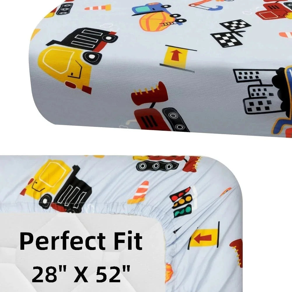 4-piece baby boy crib sheet set, soft and snug baby boy mattress cover 07FC0E-D4 - KOEEK [6]