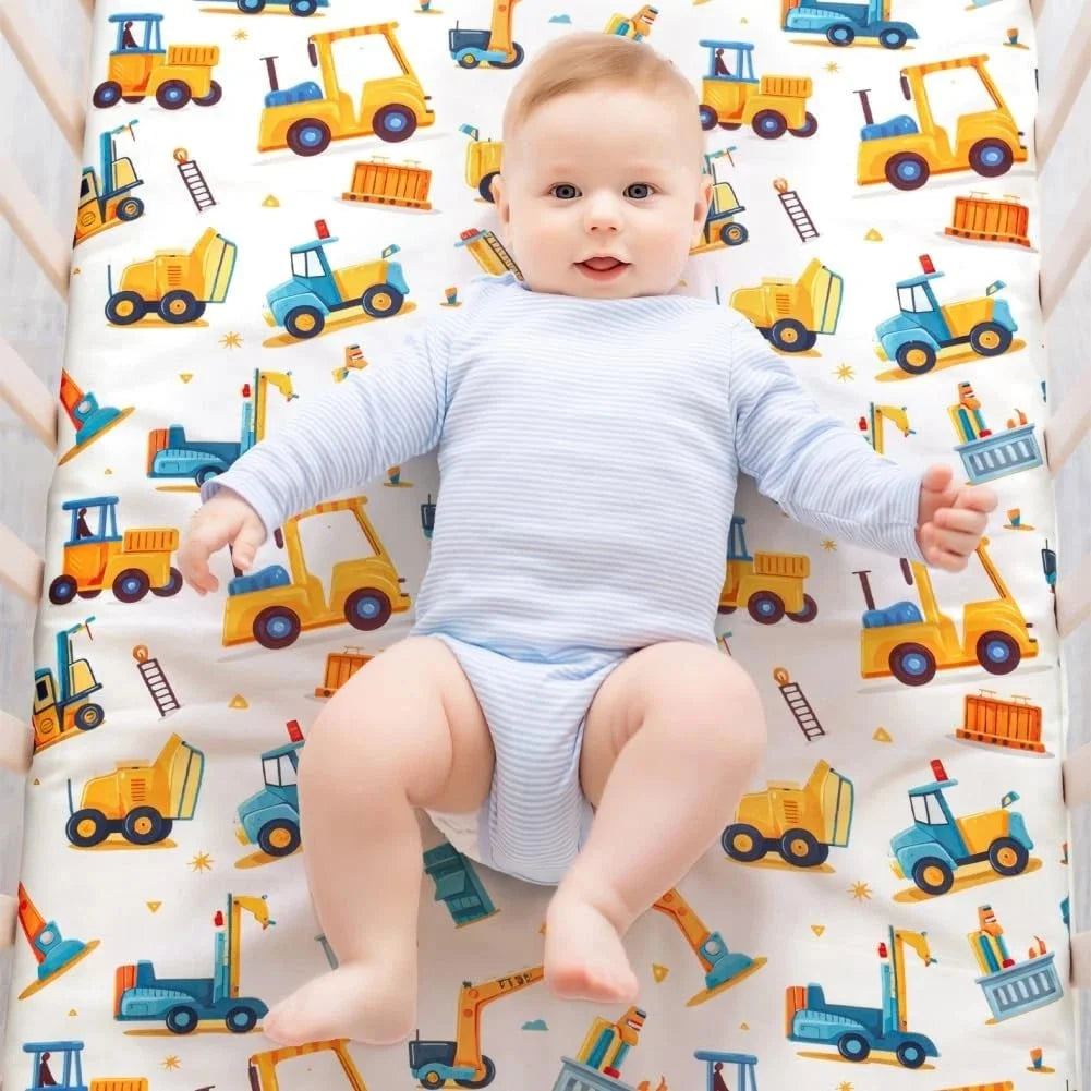 4-piece baby boy crib sheet set, soft and snug baby boy mattress cover 07FC0E-D4 - KOEEK [8]
