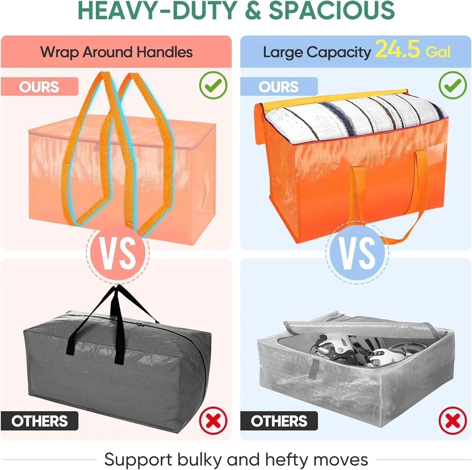 4-piece set of extra-large moving bags with reinforced handles 07FC0E-D4 - KOEEK [4]