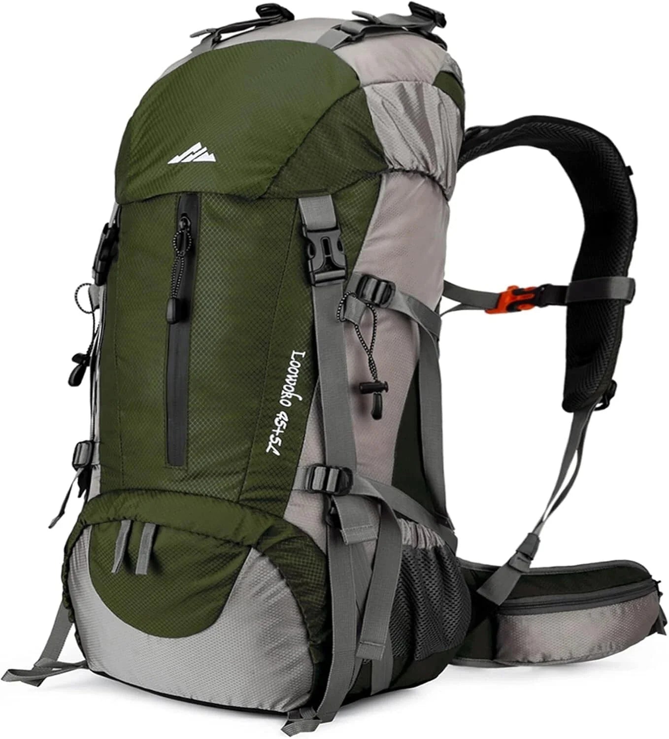 50L Hiking Travel Backpack, Waterproof Camping Essentials Bag with Rain Cover 07FC0E-D4 - KOEEK [2]