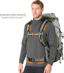 50L Hiking Travel Backpack, Waterproof Camping Essentials Bag with Rain Cover 07FC0E-D4 - KOEEK [4]