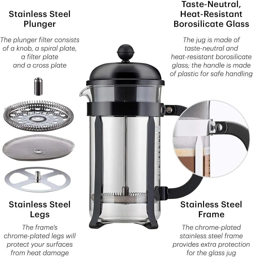 51 oz French Press Coffee Pot, High Temperature Borosilicate Glass 07FC0E-D4 - KOEEK [6]