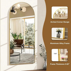 56"x21"Full Length Mirror Arch Floor Mirrors with Aluminum Alloy Frame 07FC0E-D4 - KOEEK [3]