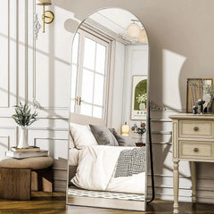 57"x20" Arched Full Length Mirror - Wall Mounted/Floor Mirror Full Body Mirrors 07FC0E-D4 - KOEEK [3]