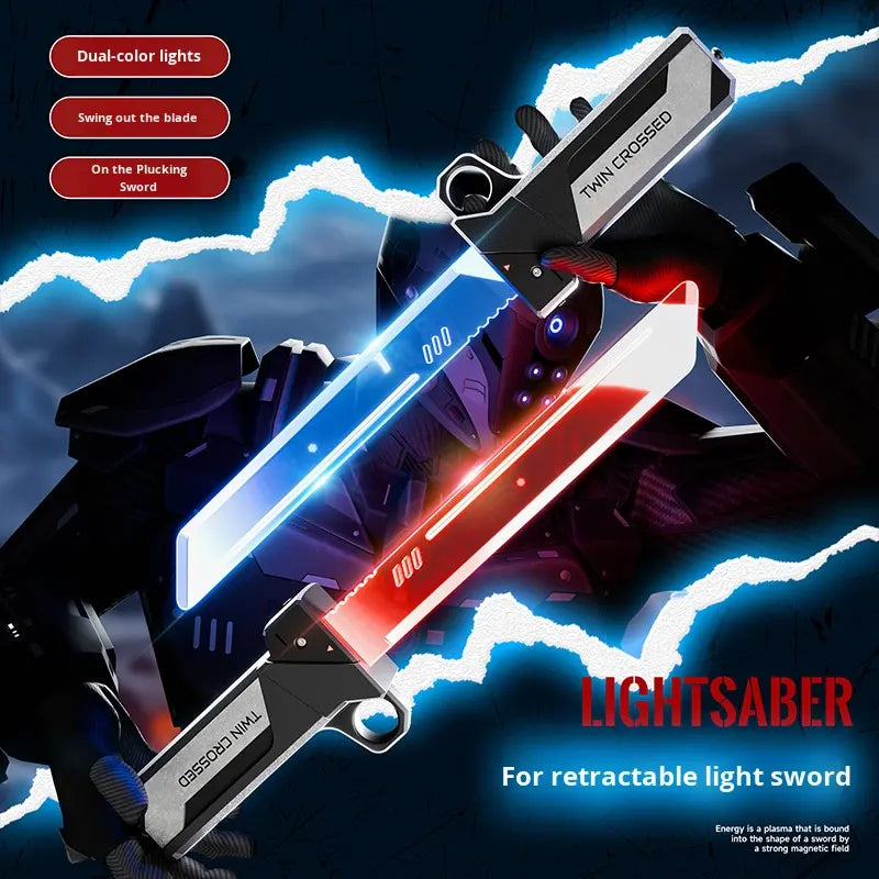 Double-Edged Telescopic LED  Lightsaber Mini Samurai Sword Role-Playing Weapon High-End Laser Sword Toy