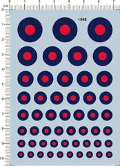 5-17mm WWII British R.A.F. UK Royal Air Force Roundel Markings Water Slide Decal 07FC0E-D4 - KOEEK [1]
