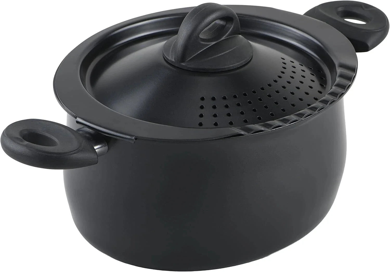5.5-Quart Pasta Pot with Strainer Lid, Charcoal Large Cooking Pot 07FC0E-D4 - KOEEK [1]