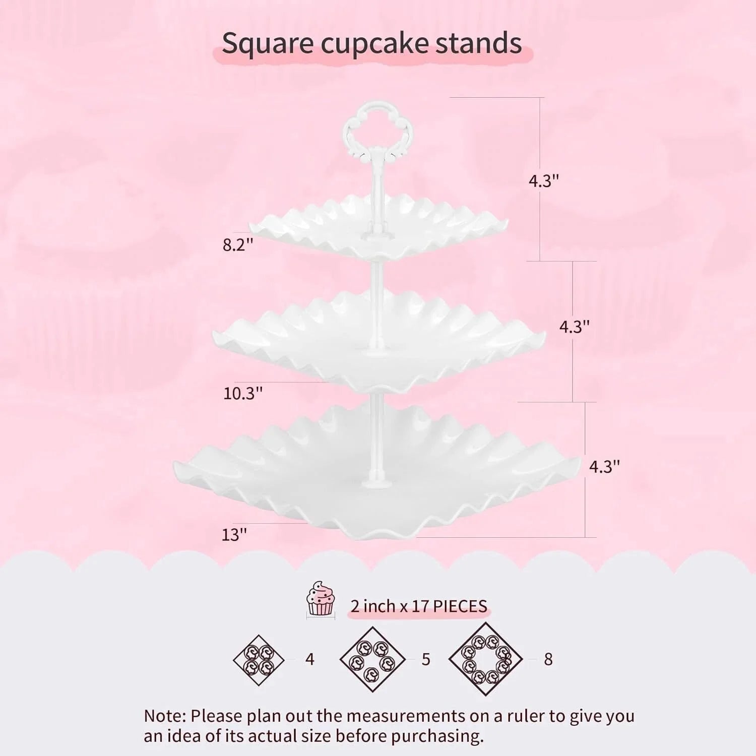 5 Piece Cake Stand Set with 2 x Large 3-Tier Cupcake Stands, 3 x Appetizer Trays 07FC0E-D4 - KOEEK [3]