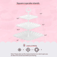 5 Piece Cake Stand Set with 2 x Large 3-Tier Cupcake Stands, 3 x Appetizer Trays 07FC0E-D4 - KOEEK [3]