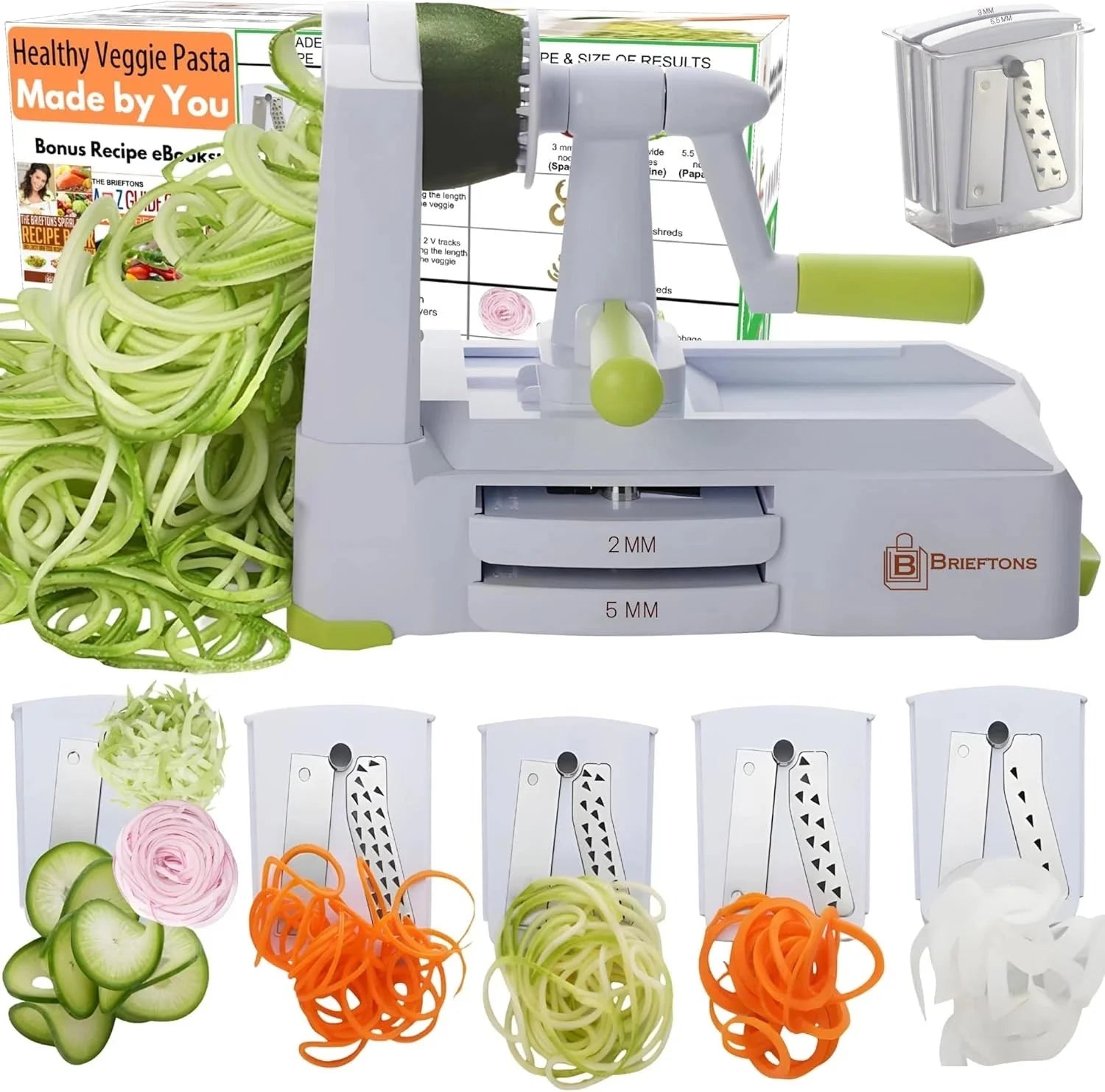 5-blade vegetable spiral slicer: the most powerful and heavy-duty spiral slicer 07FC0E-D4 - KOEEK [1]