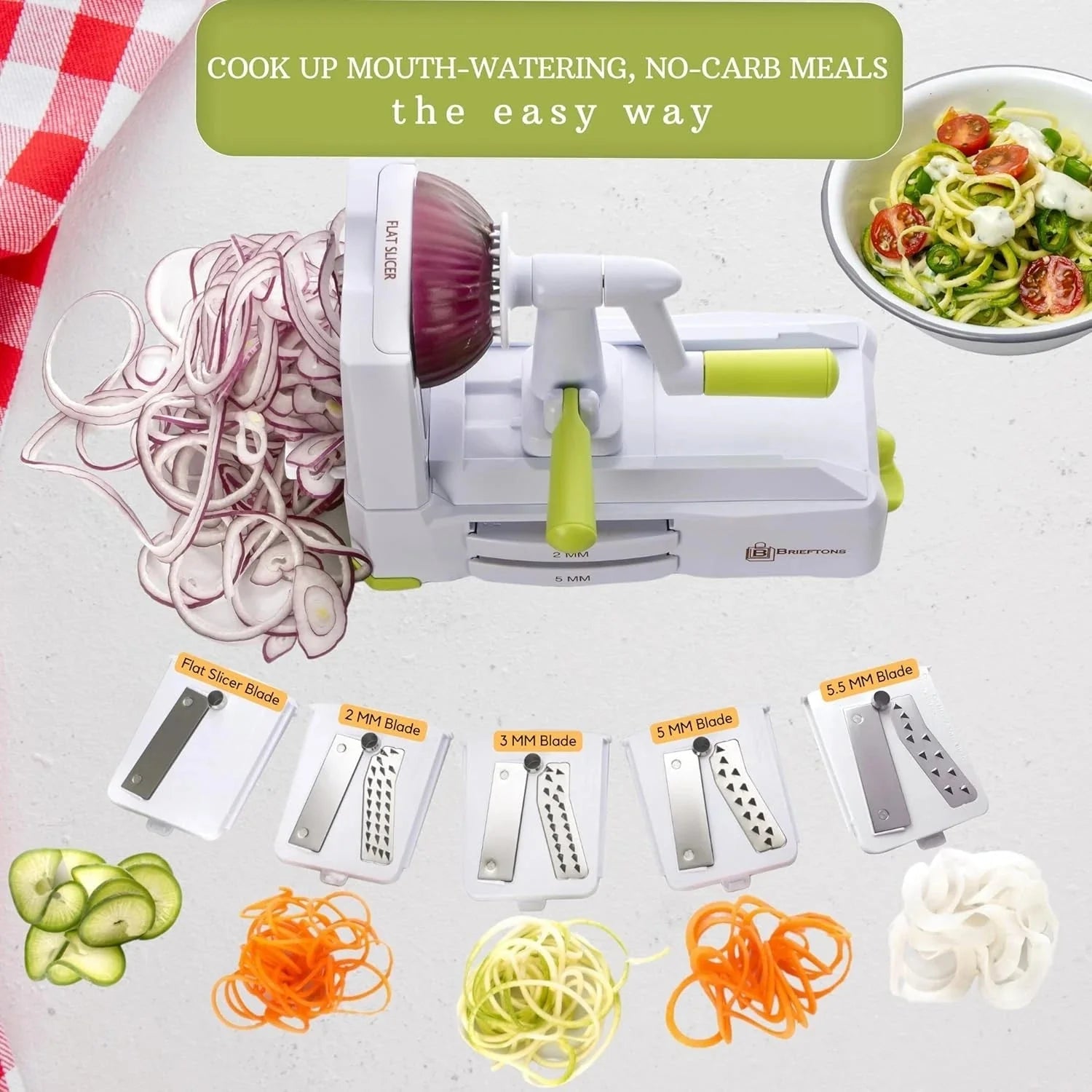 5-blade vegetable spiral slicer: the most powerful and heavy-duty spiral slicer 07FC0E-D4 - KOEEK [6]