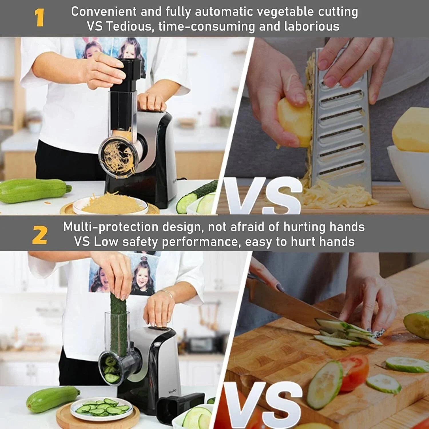 5 in 1 Professional Electric Cheese Grater, Electric Cheese Grater, BPA Free. 07FC0E-D4 - KOEEK [4]