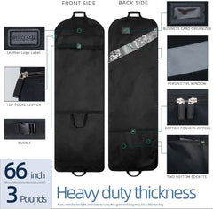 66” Extra Long Gown Garment Bag, Tri-Fold Gown Garment Bag, Storage Hanging Bag 07FC0E-D4 - KOEEK [2]