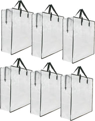 6 Pack Clear Storage Bags with Zipper and Handles, Blanket Bags For Storage 07FC0E-D4 - KOEEK [1]
