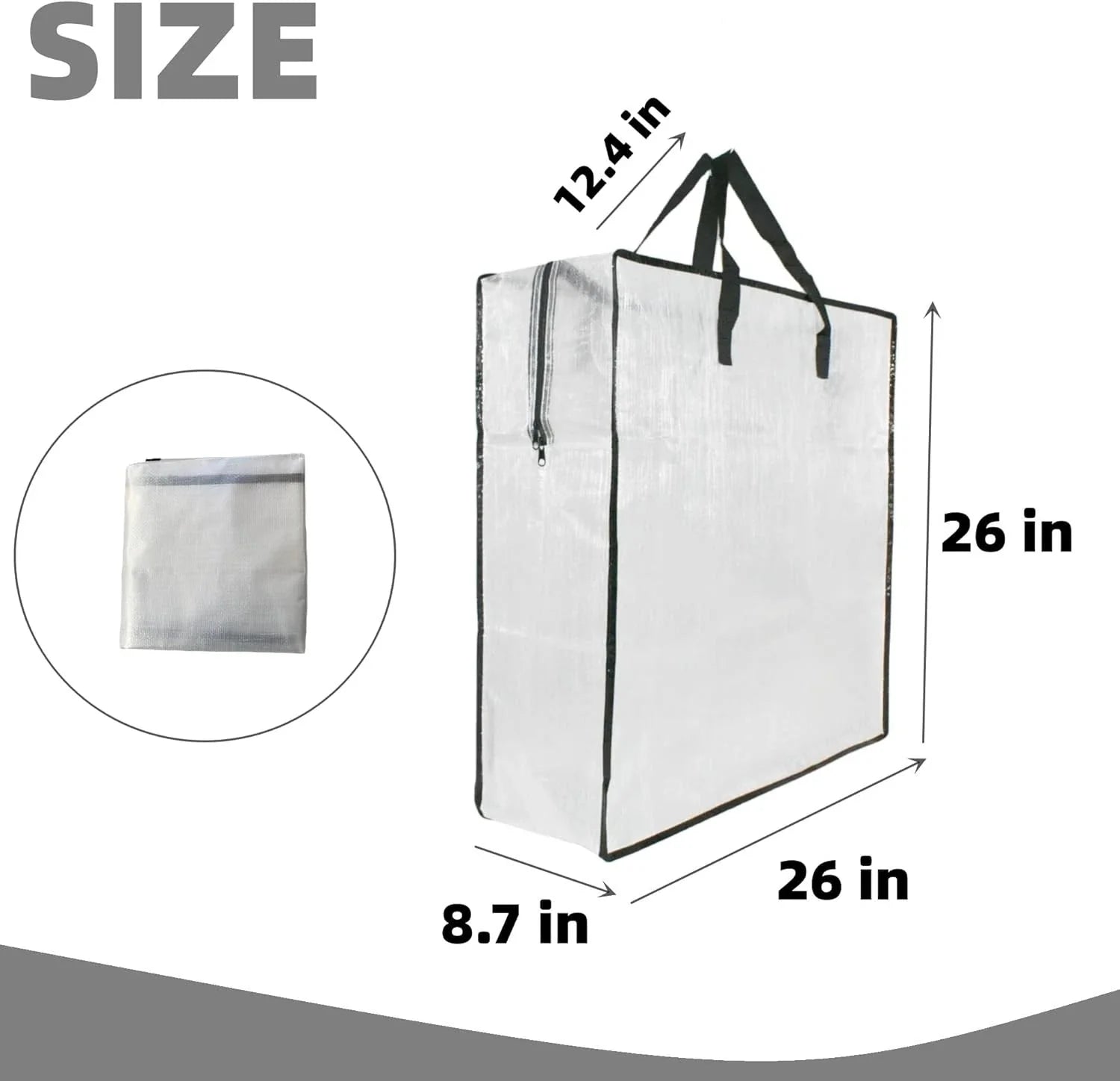 6 Pack Clear Storage Bags with Zipper and Handles, Blanket Bags For Storage 07FC0E-D4 - KOEEK [2]