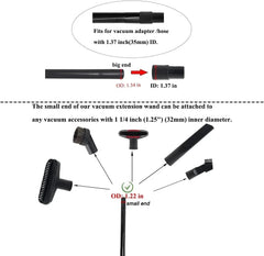 6 Pcs 1.25inch Universal Vacuum Extension Wand Vacuum Attachments 1 1/4 inch 07FC0E-D4 - KOEEK [3]