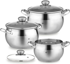 6 Piece Stainless Steel Induction Cookware Set -Dishwasher Safe with Lid, Silver 07FC0E-D4 - KOEEK [1]