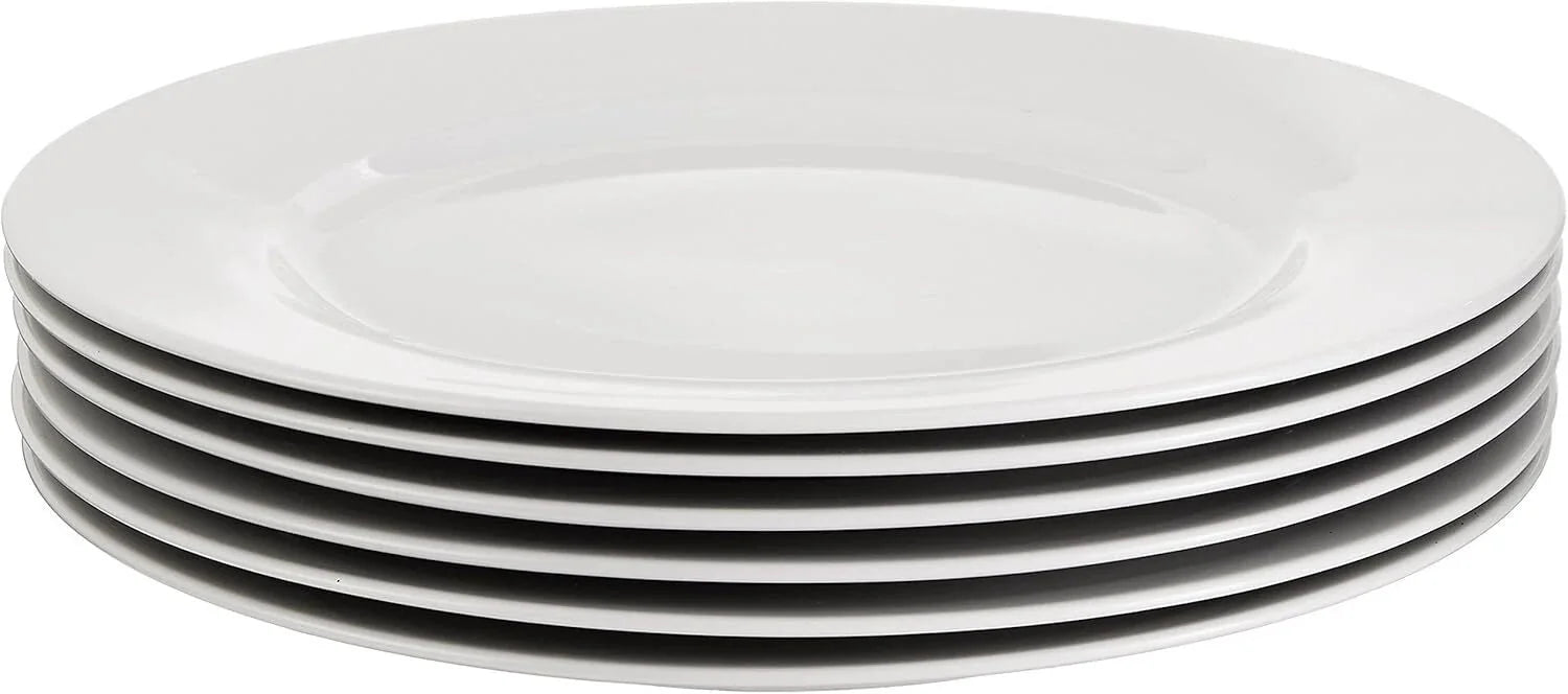 6-Piece White Dinner Plate Set, 10.5 inches 07FC0E-D4 - KOEEK [1]