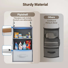 6-Shelf Hanging Closet Organizer,Hanging Shelves with 2 Separable 3-Tier Shelves 07FC0E-D4 - KOEEK [4]