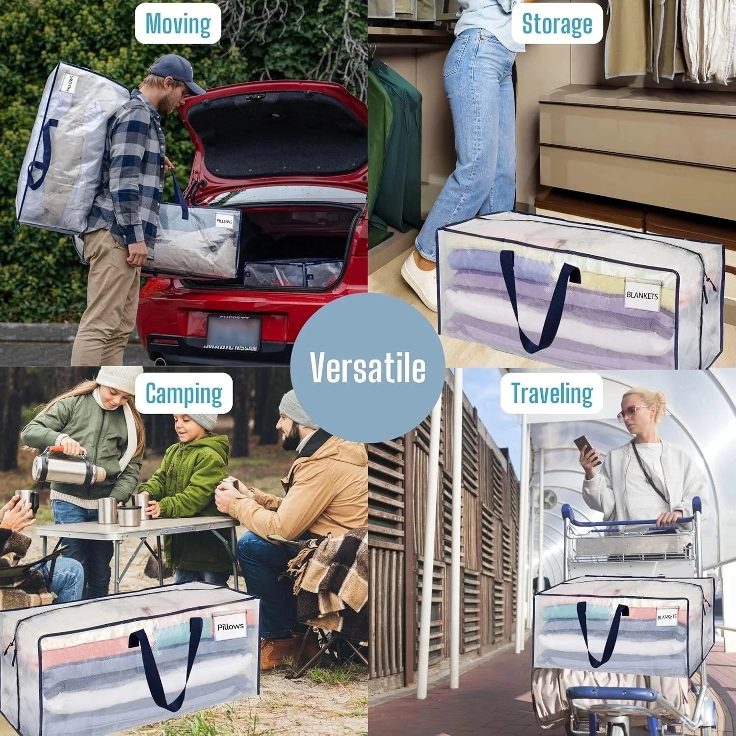 6-piece moving bag set (with backpack straps), heavy-duty design 07FC0E-D4 - KOEEK [6]