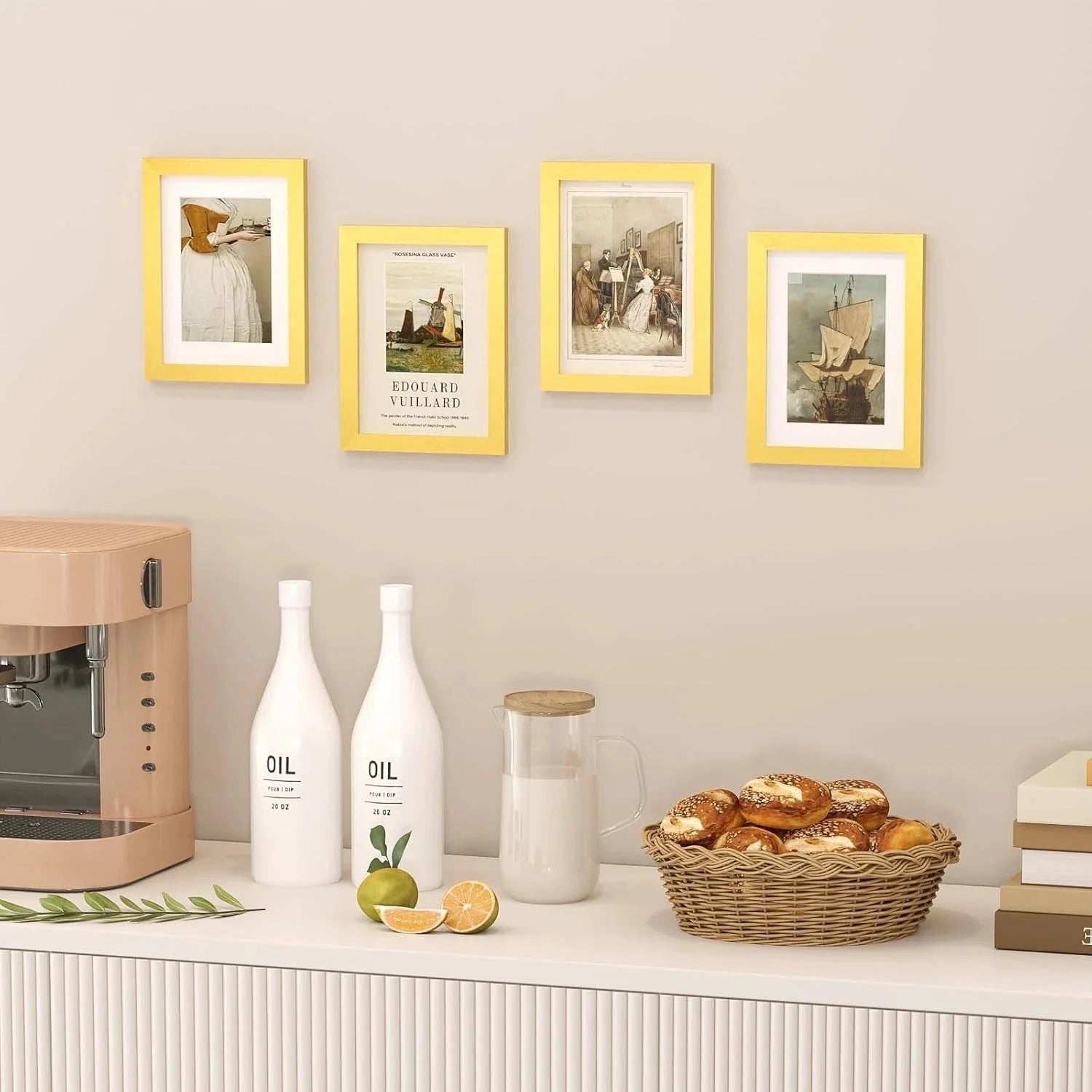 6x8 Photo Frame Gold Set, Wooden Photo Frame with Liner (4x6 Size) 07FC0E-D4 - KOEEK [5]