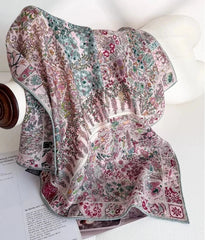 70% Cashmere 30% Silk Bandana 65X65cm Scarf Shawl floral Print Neckerchief wrap 07FC0E-D4 - KOEEK [1]
