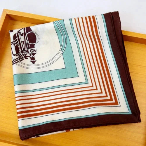 70% Cashmere 30% Silk Shawl 53'' Neckerchief Scarf carriage Print Bandanna 07FC0E-D4 - KOEEK [5]