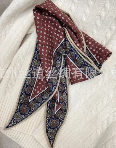 70% Cashmere 30% Silk totem Print 130X45cm Bandana Scarf Shawl Kerchief wrap 07FC0E-D4 - KOEEK [2]