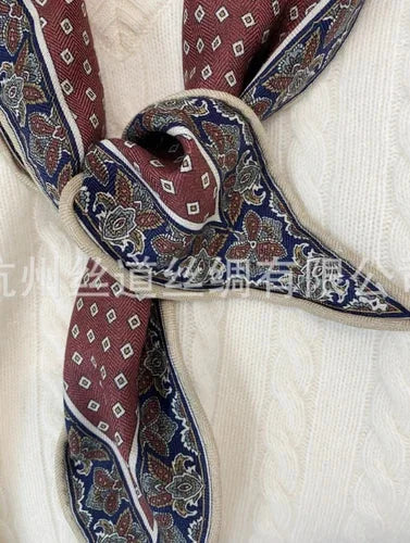 70% Cashmere 30% Silk totem Print 130X45cm Bandana Scarf Shawl Kerchief wrap 07FC0E-D4 - KOEEK [4]