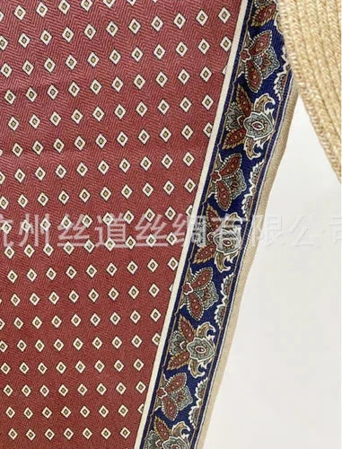 70% Cashmere 30% Silk totem Print 130X45cm Bandana Scarf Shawl Kerchief wrap 07FC0E-D4 - KOEEK [6]
