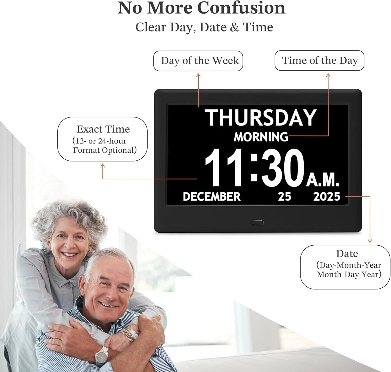 7-inch clock designed specifically for Alzheimer's patients 07FC0E-D4 - KOEEK [5]