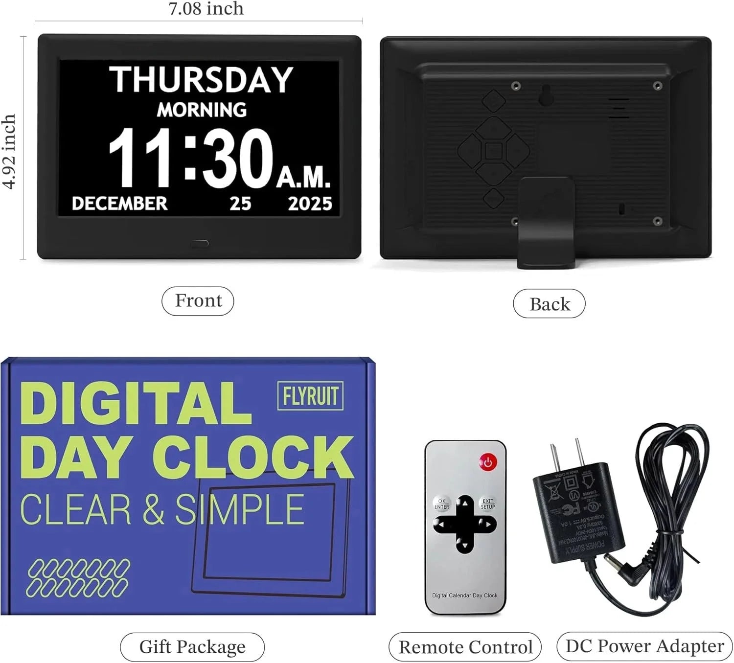 7-inch clock designed specifically for Alzheimer's patients 07FC0E-D4 - KOEEK [8]