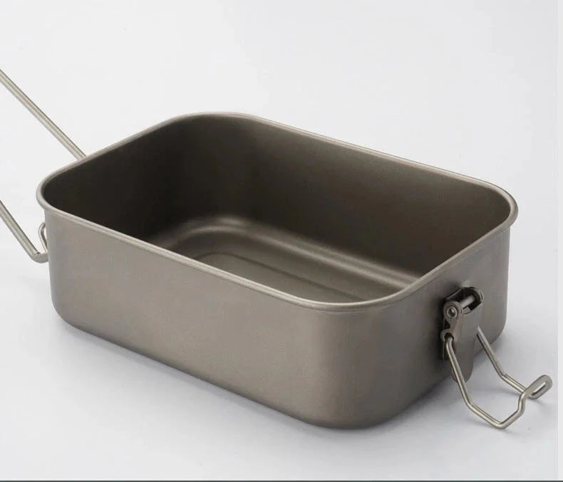 800ml Outdoor Survival Lightweight Pure Titanium Mess Tin Fast Cooking Mess Kit 07FC0E-D4 - KOEEK [7]