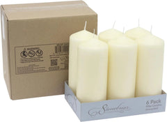 80 Hour Long Burn Unscented Pillar Candle, 3x8, Ivory, Pack of 6 07FC0E-D4 - KOEEK [1]