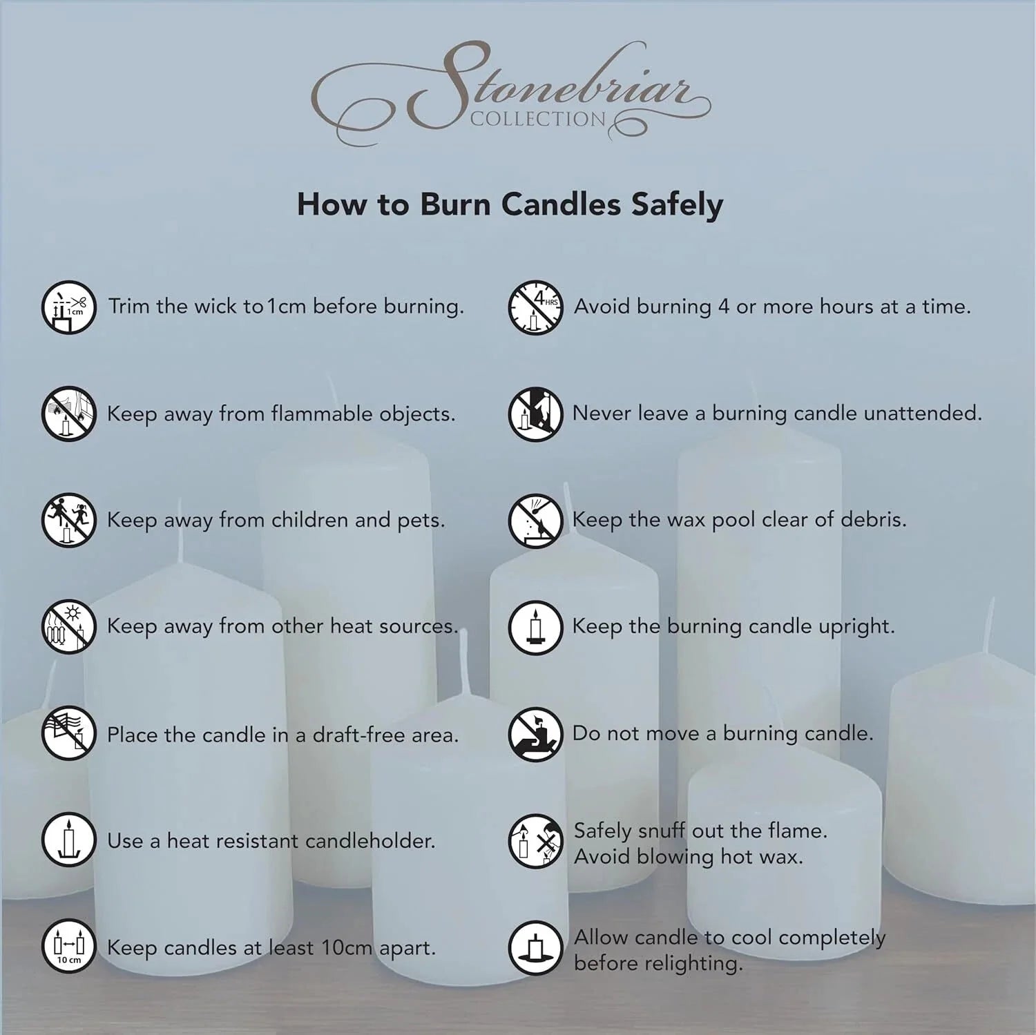 80 Hour Long Burn Unscented Pillar Candle, 3x8, Ivory, Pack of 6 07FC0E-D4 - KOEEK [4]