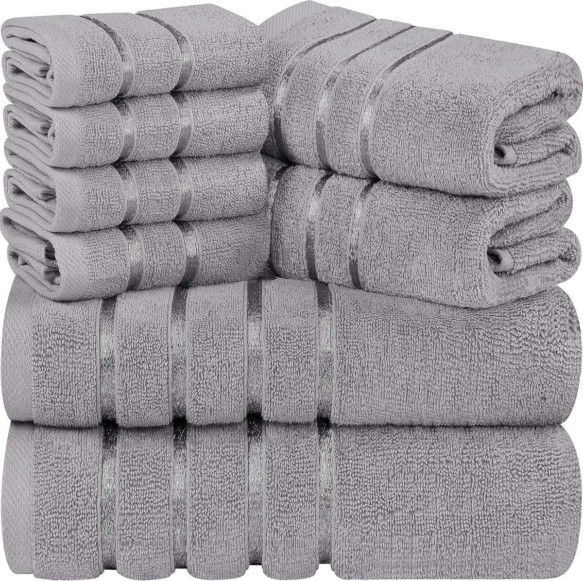8 Piece Luxury Towel Set, 2 Bath, 2 Hand, and 4 Wash Cloths, 600 GSM Ring Cotton 07FC0E-D4 - KOEEK [1]