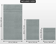 8 Piece Luxury Towel Set, 2 Bath, 2 Hand, and 4 Wash Cloths, 600 GSM Ring Cotton 07FC0E-D4 - KOEEK [2]